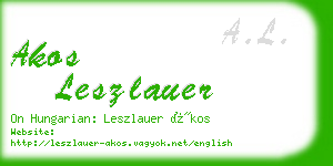 akos leszlauer business card